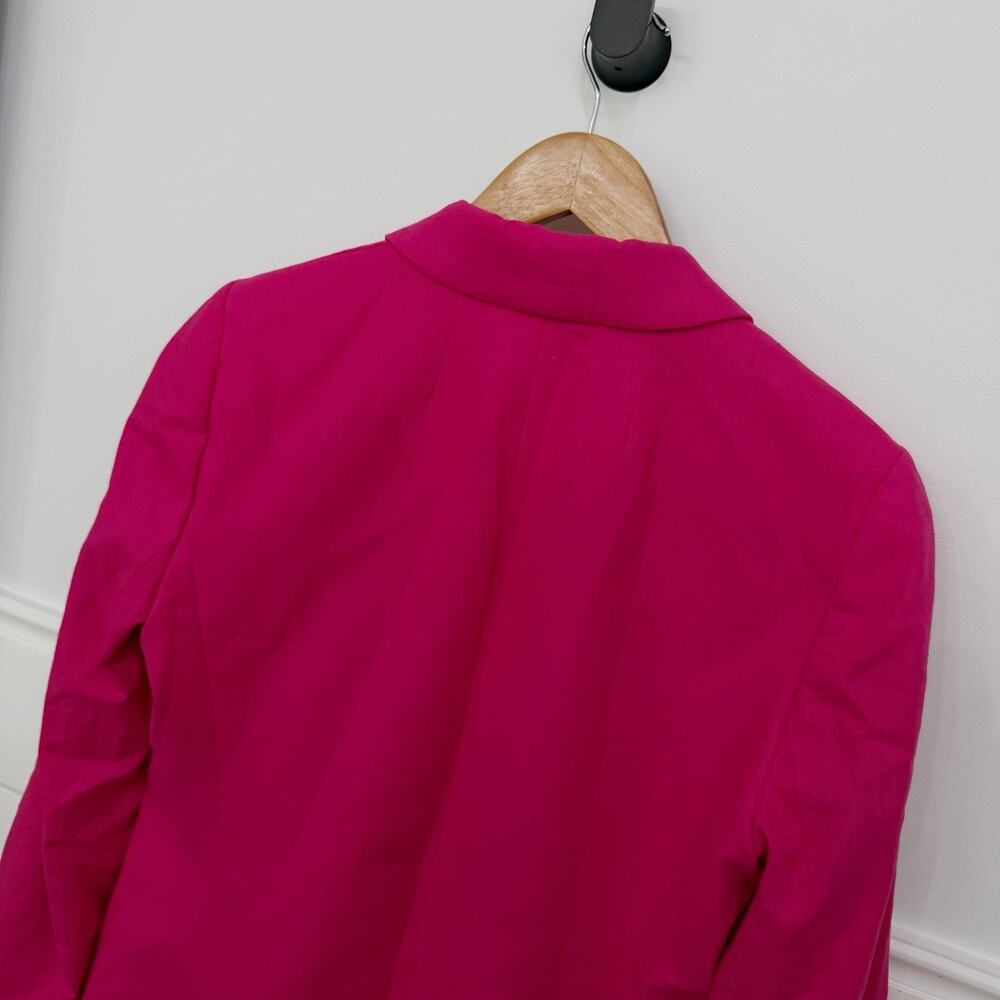 Women’s J. Crew Linen Blend One Button Blazer Hot Pink Size 8 - Picture 6 of 7